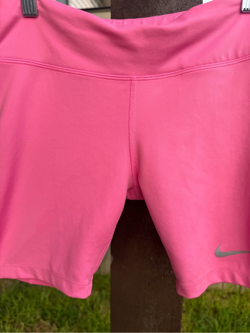 Nike Bright Pink Women's Bike Shorts with Swoosh